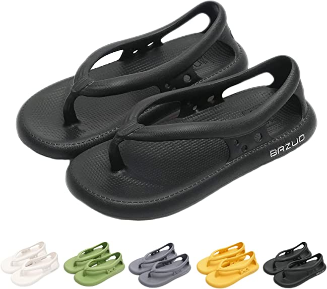 New Bazuo Flip Flops for Men and Women, EVA Thick Sole Non Slip Quick-Dry Sandals