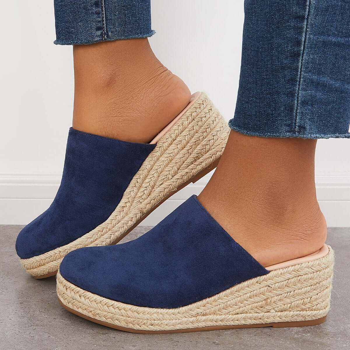 Women's Espadrilles Mule Wedges Platform Slip on Backless Sandals
