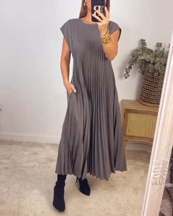Luxe Pleated Midi Dress