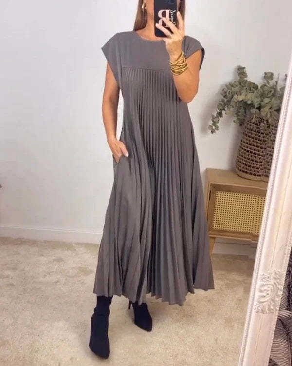 Luxe Pleated Midi Dress