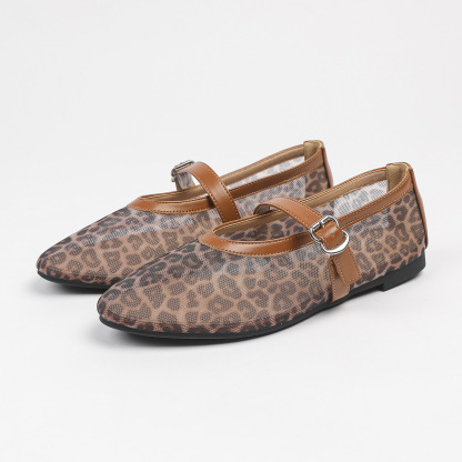 Women's Mesh Ballet Flats Comfy Mary Jane Shoes