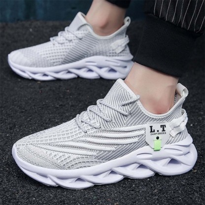 Men's mesh fly knit breathable casual fashion running shoes sneakers