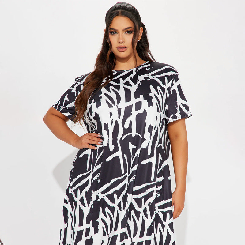 Abstract Print Maxi Dress
