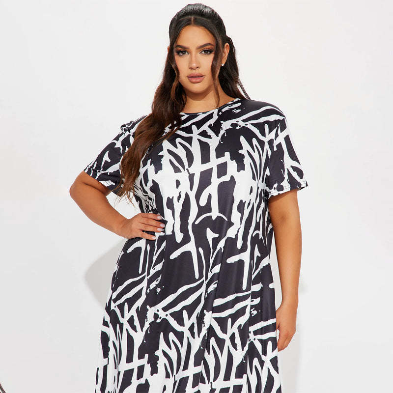 Abstract Print Maxi Dress