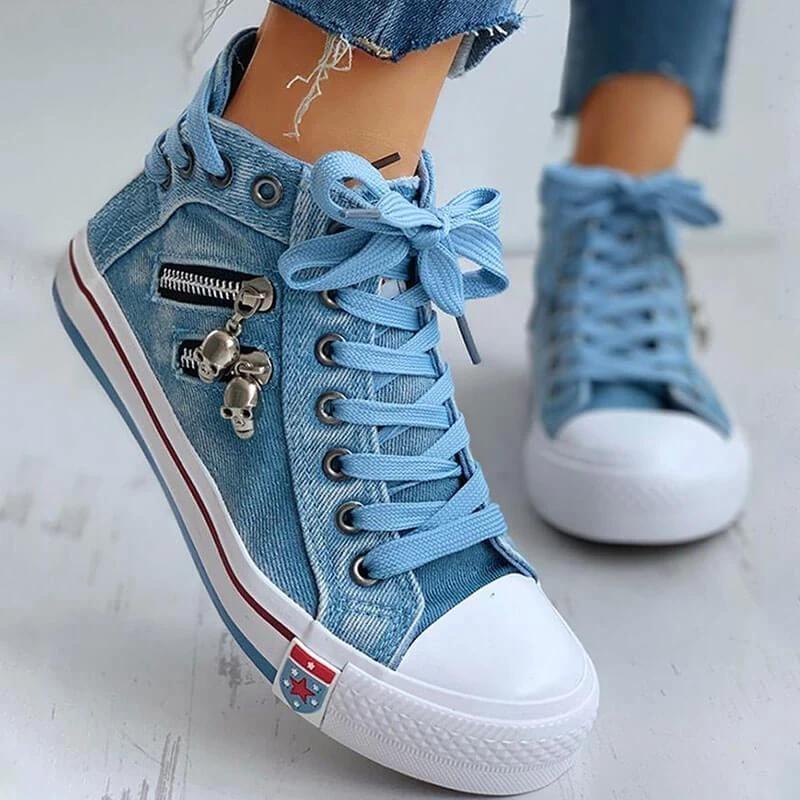 Lightweight Comfy Lace-up High-Top Canvas Shoes