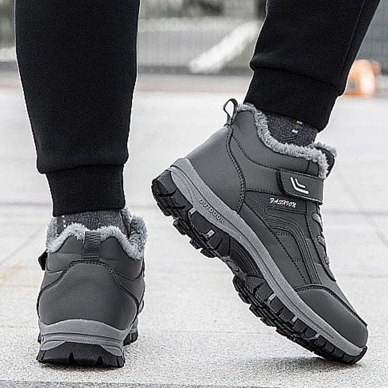 Men Velcro Fur Ankle Boots Waterproof Orthopedic Shoes