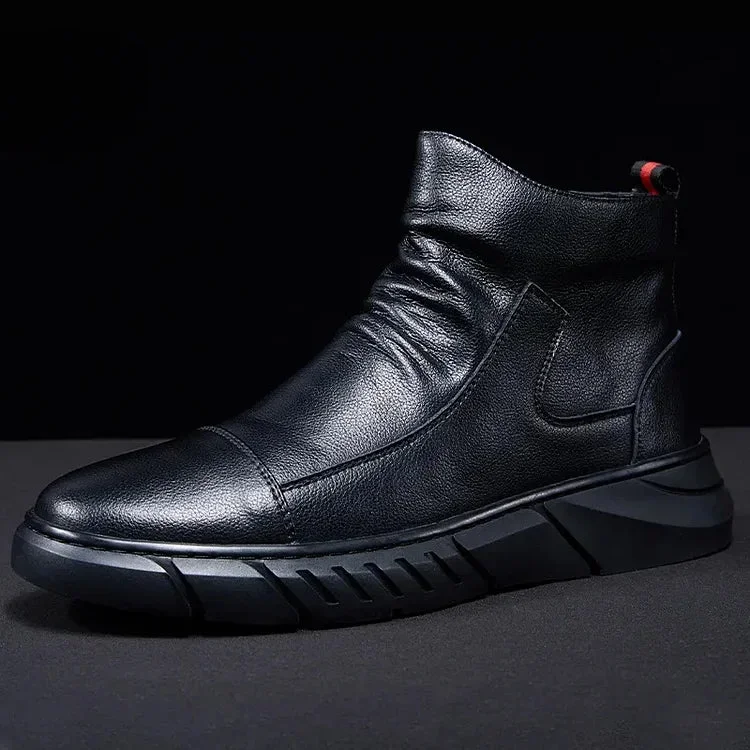 Italian Handmade Genuine Leather Zipper Boots