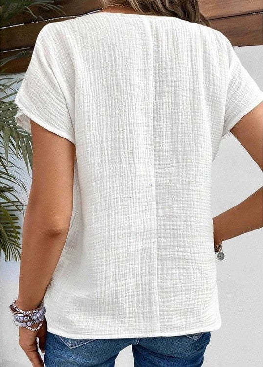 Casual V-Neck Breathable Blouse