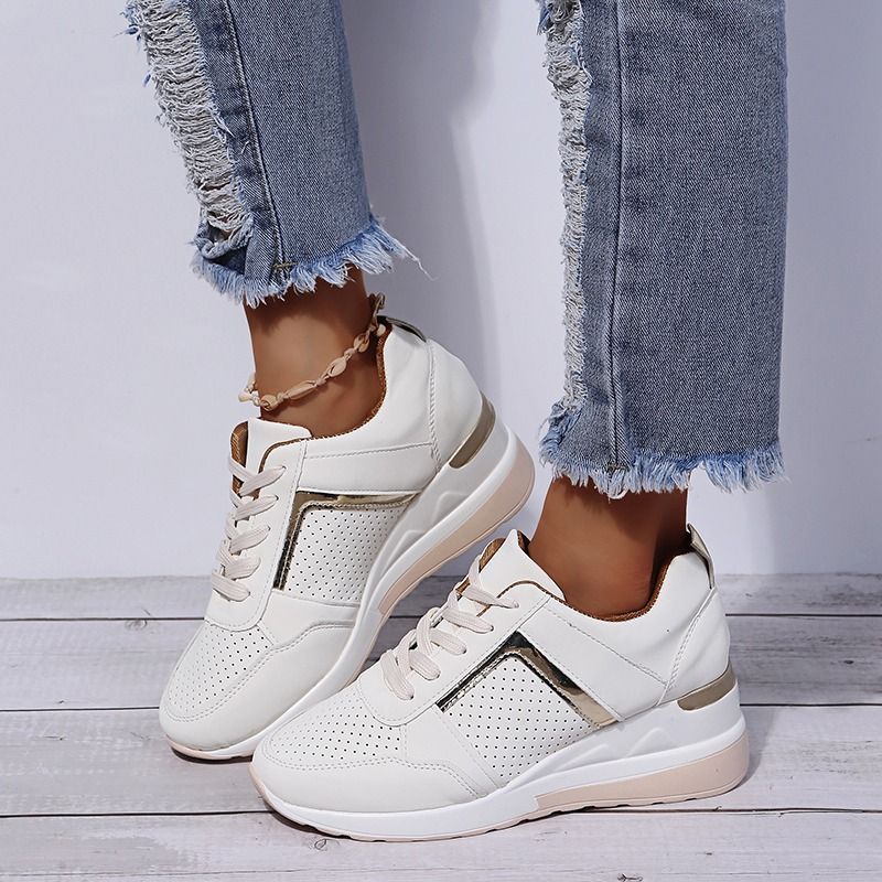 Orthopedic Lace-up Wedge Sneakers