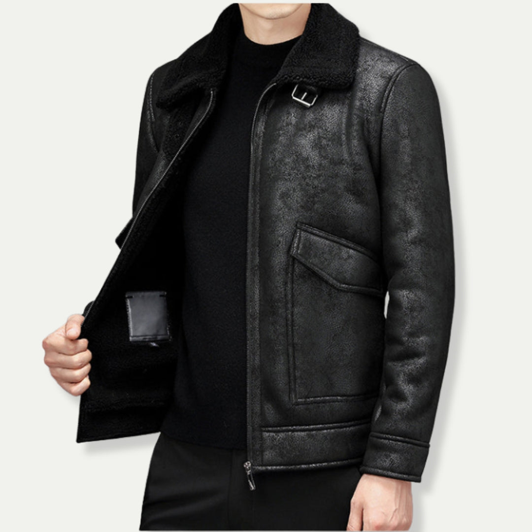 Suede Look Biker Jacket