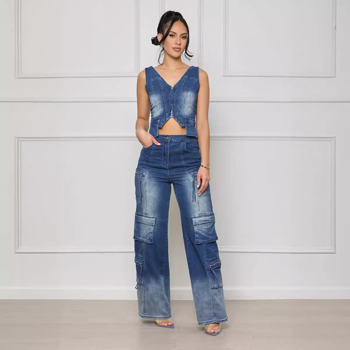 Denim Cargo Set