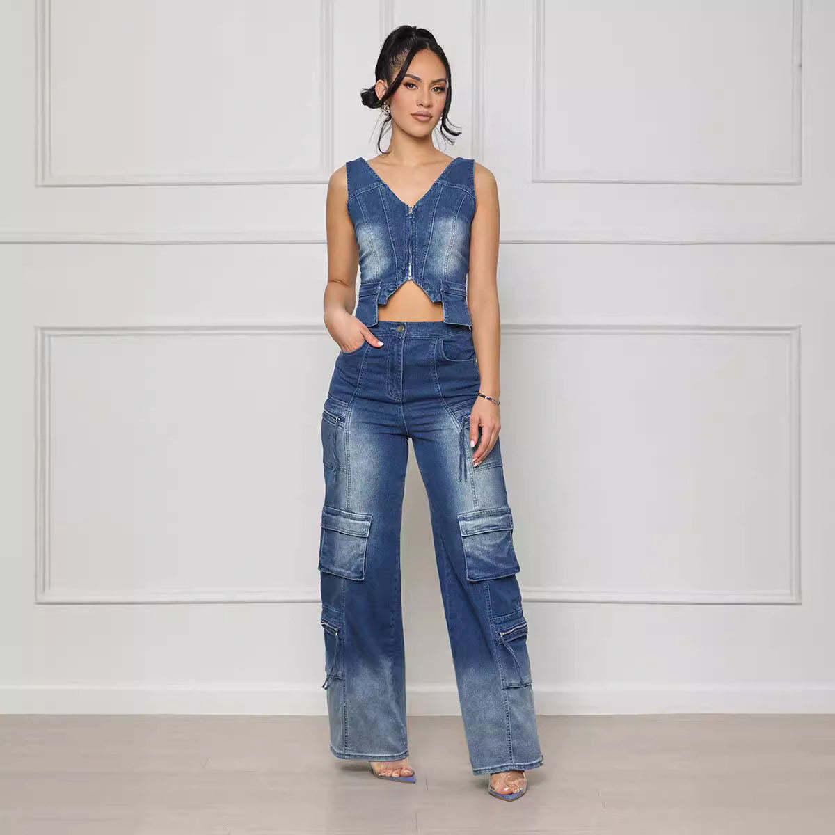 Denim Cargo Set