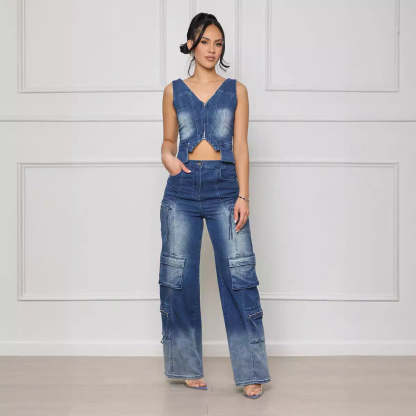 Denim Cargo Set