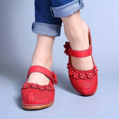 Comfy Floral Slip-On Wedge Sandal