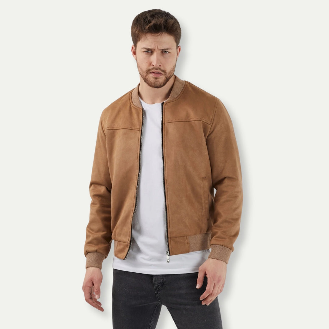 Men's Suede Bomber Jacket