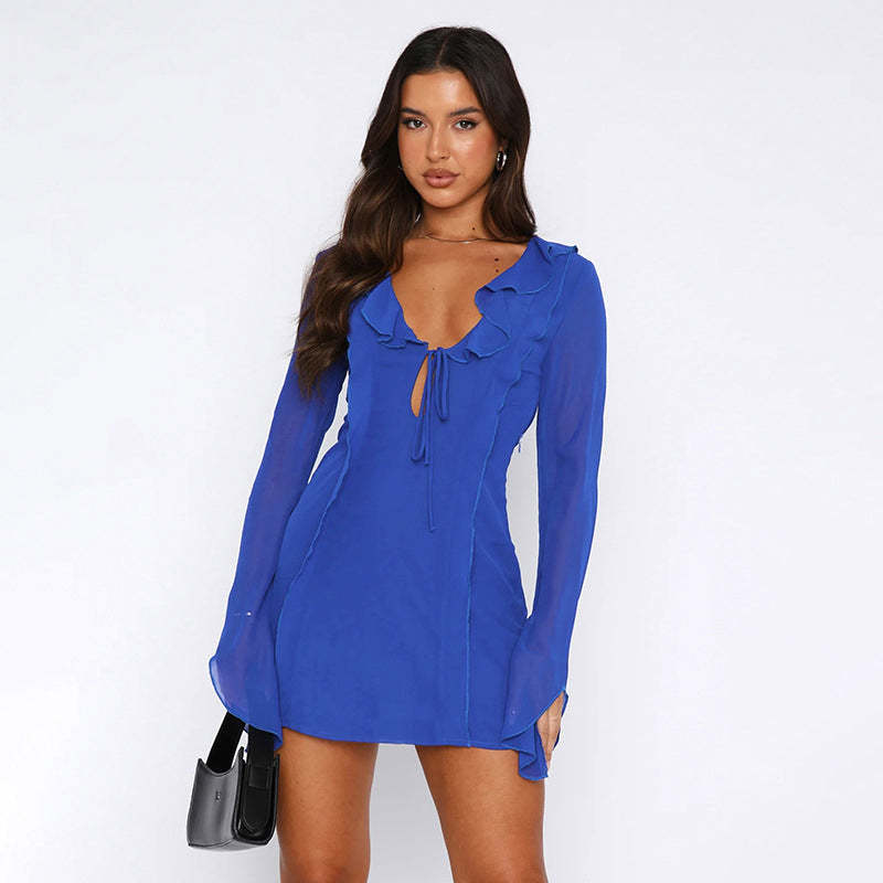 Mini Dress with Sheer Sleeves