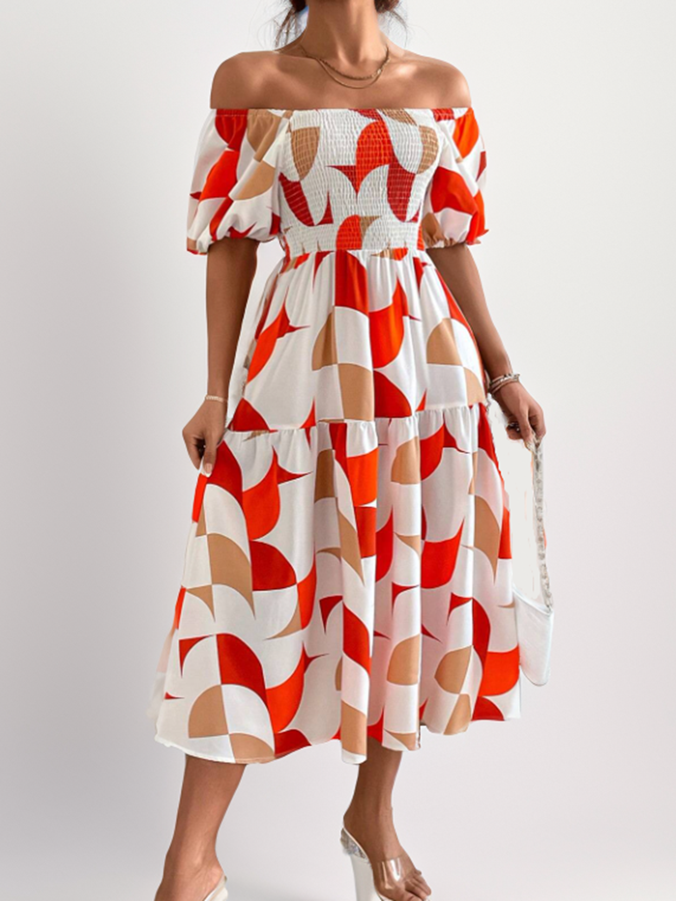 Off-Shoulder Midi Dress