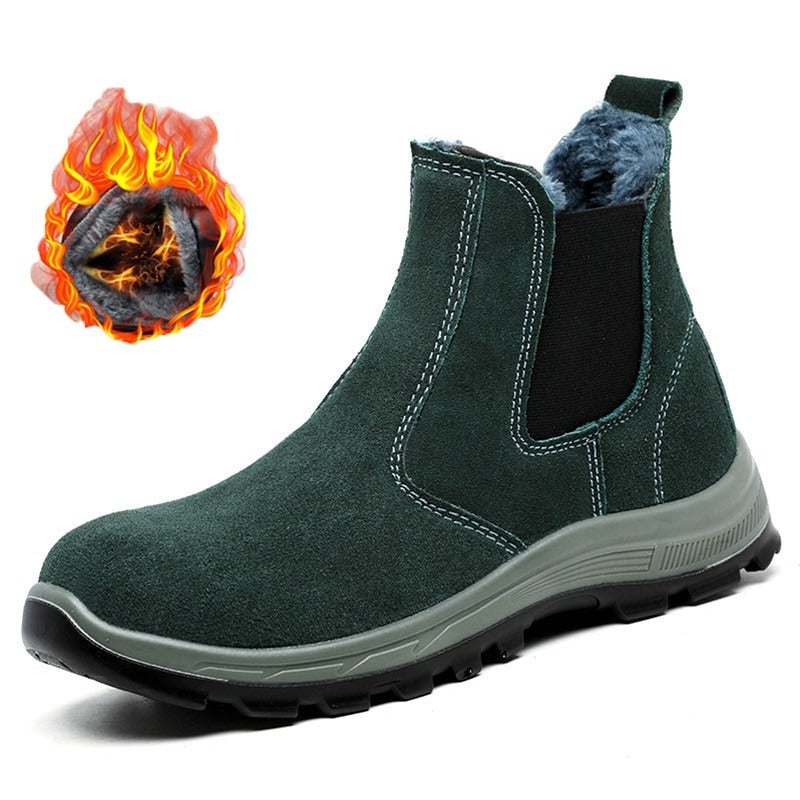 Men Boots Winter Keep Warm Fur Lined Orthopedic Shoes