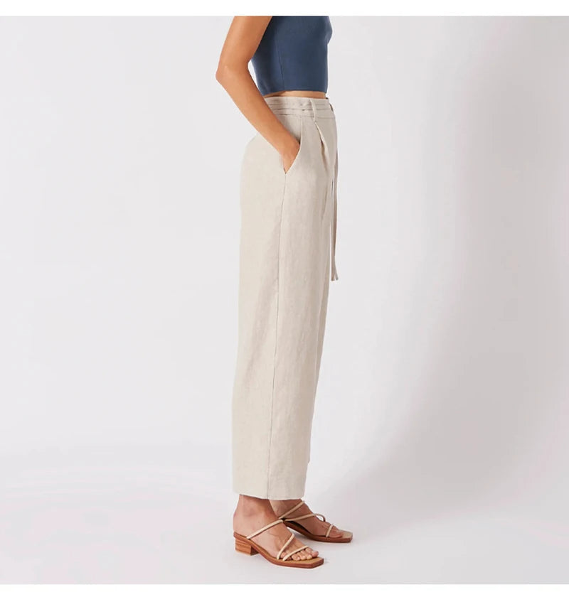 Linen Wide-Leg Trousers