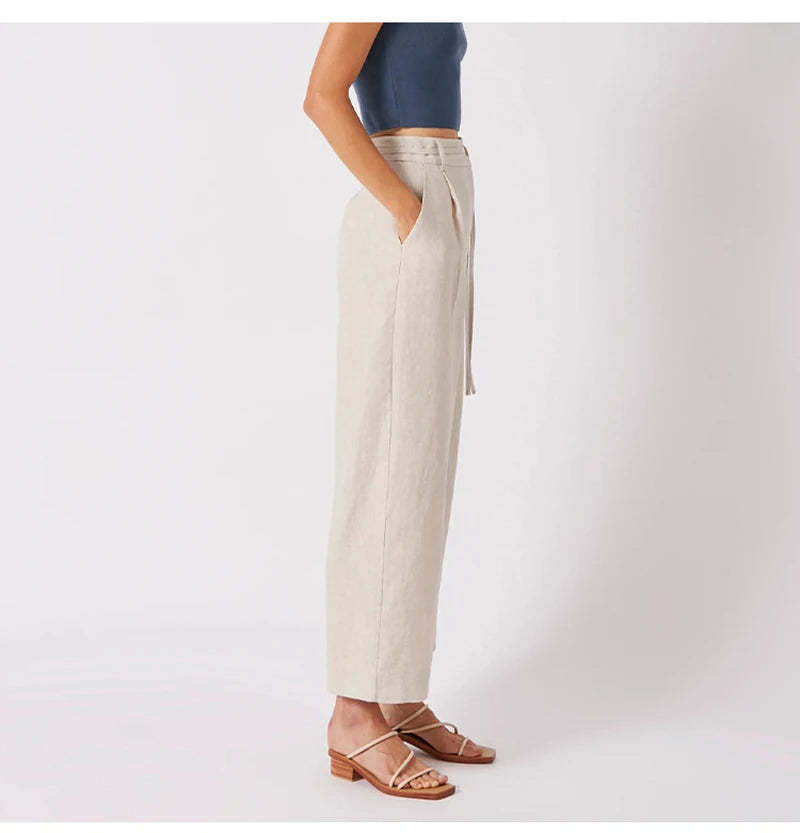 Linen Wide-Leg Trousers