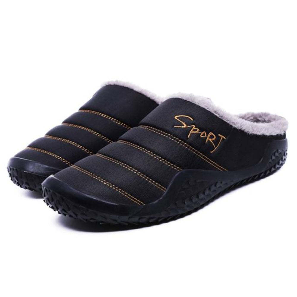 Fur Slippers For Men Warm Anti-slip Winter Shoes