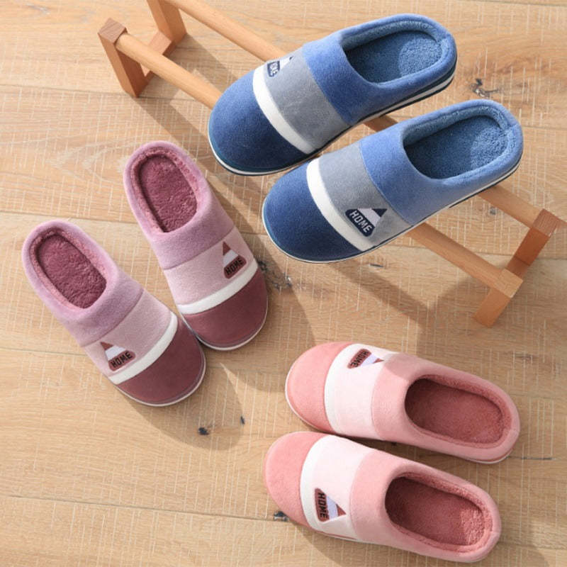 Velvet Fur Men Indoor Slippers Cushion Winter Shoes