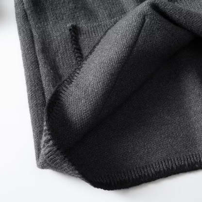Charcoal Chic Wool-Blend V-Neck Pullover
