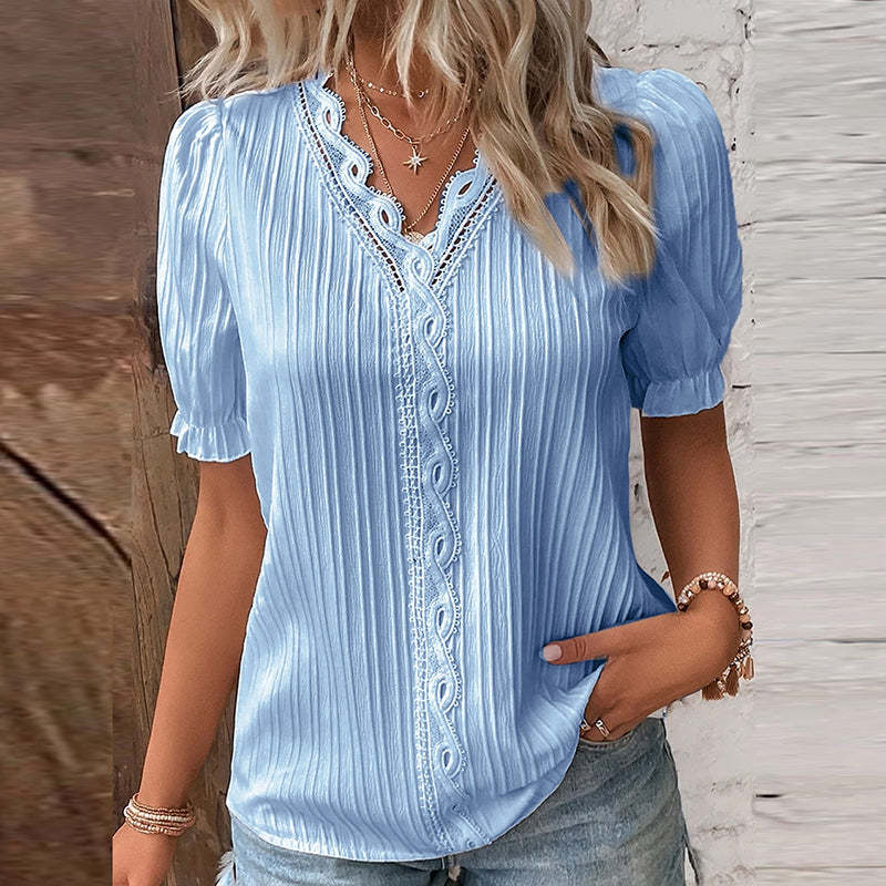 Women's Blouse With Puffed Sleeves
