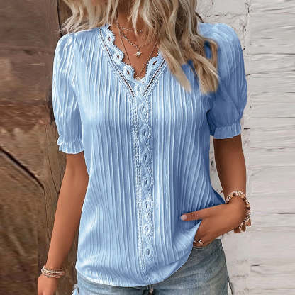 Women's Blouse With Puffed Sleeves