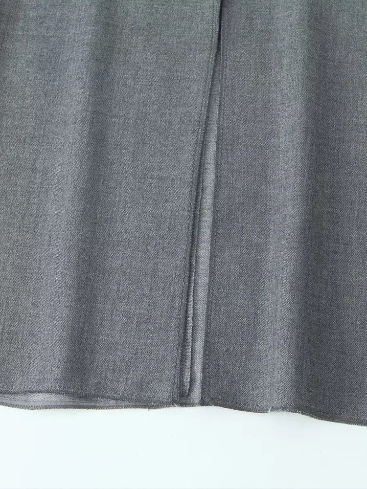 Elegant Charcoal Sleeve Sheath Dress