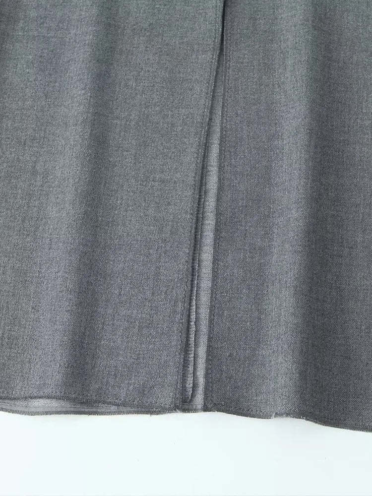 Elegant Charcoal Sleeve Sheath Dress
