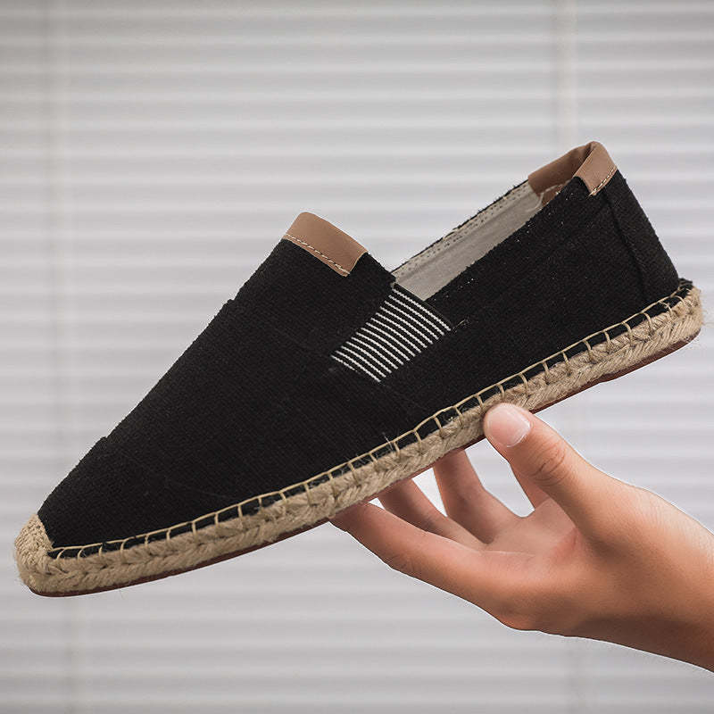Stylish handmade canvas straw shoes - summer chic