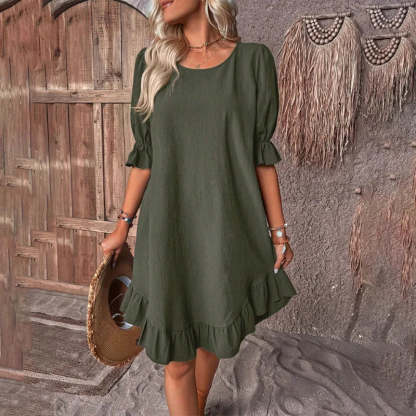  Ruffled Sleeve Summer Dress