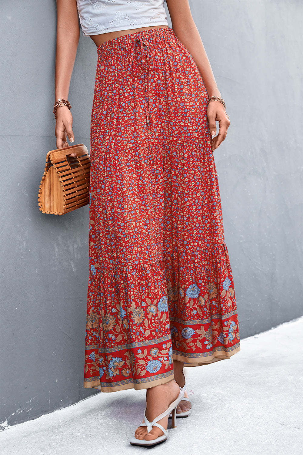 Hemian Floral Maxi Skirt