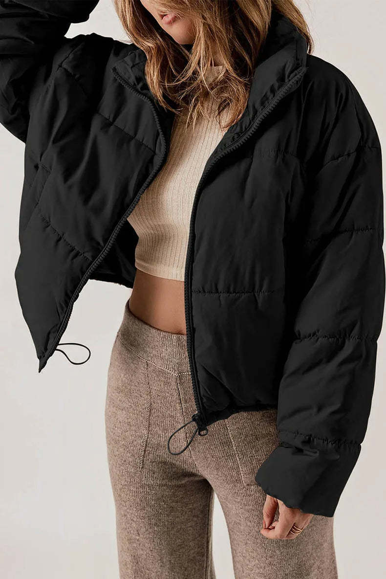 Puffer Jacket with Cinched Waist
