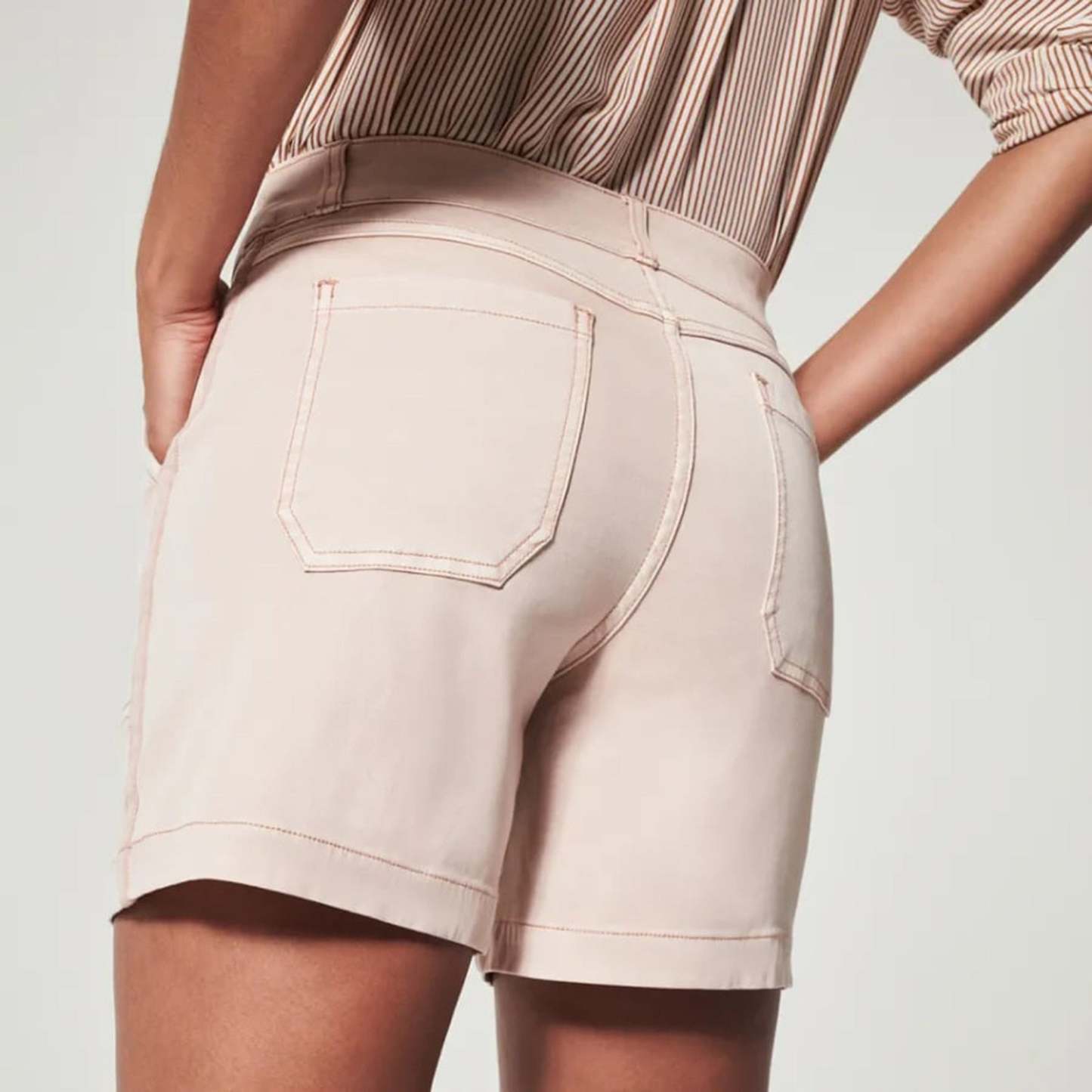Stretch Pull-On Denim Shorts