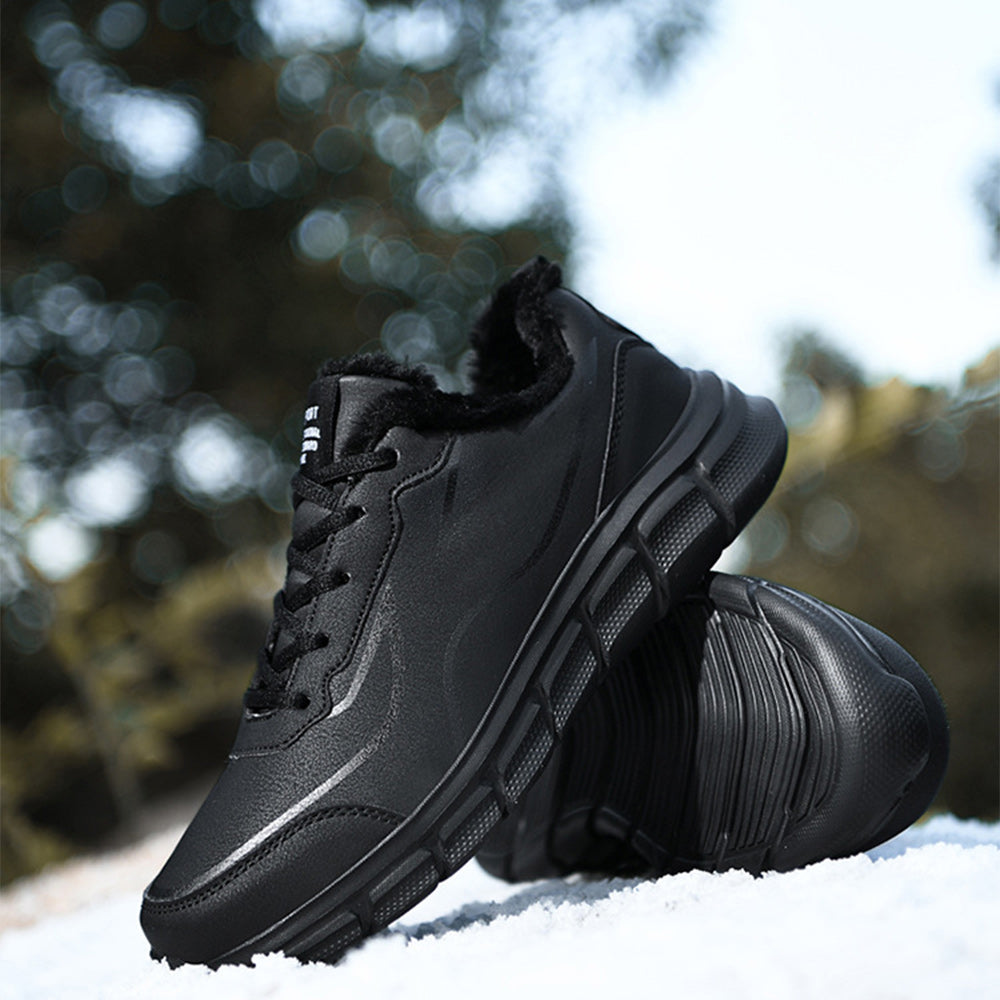 Men's Black Leather Comfort Sneakers