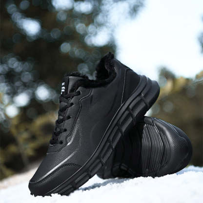 Men's Black Leather Comfort Sneakers