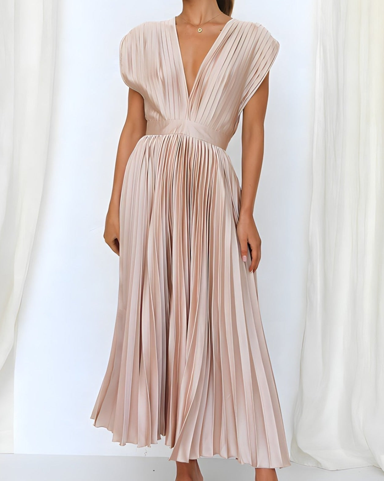 Flowy V-Neck Midi Dress