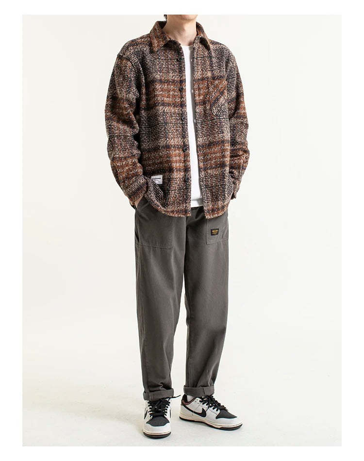 Men's Textured Wool Blend Shirt Jacket
