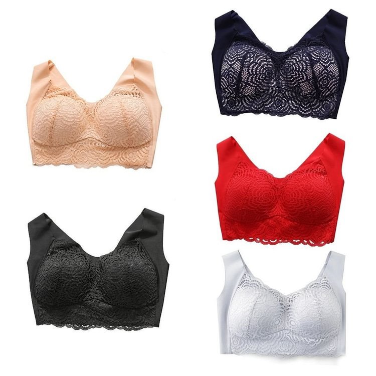Bra For Women Ultimate Lift Stretch Full-Figure Seamless Lace Cut-Out Bra Plus Size