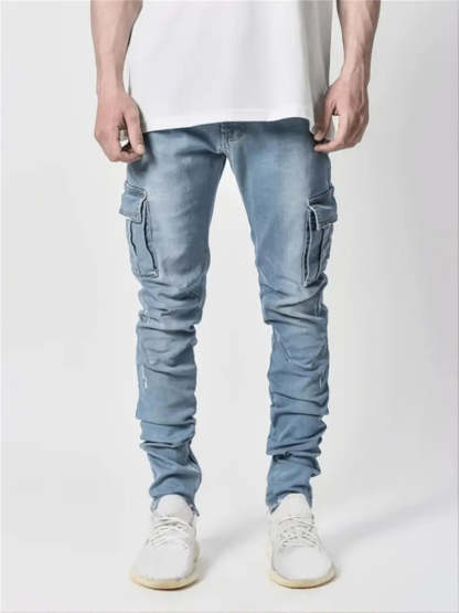 Skinny Fit Cargo Jeans