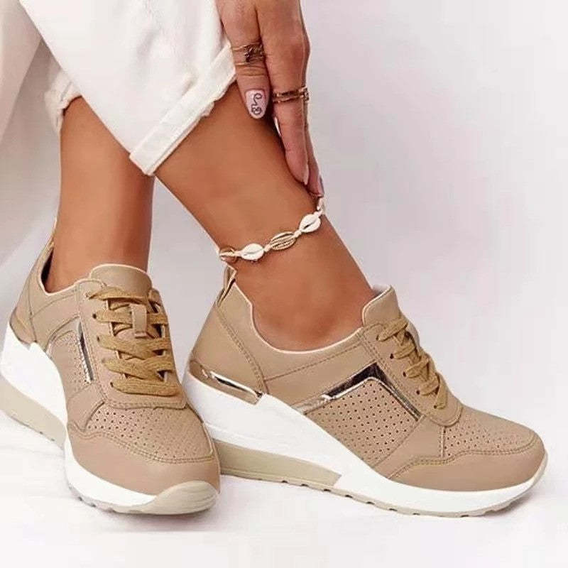 Orthopedic Lace-up Wedge Sneakers