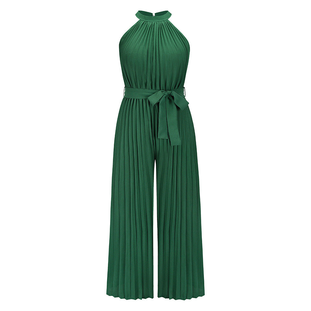 Pleated Jumpsuit With Belt
