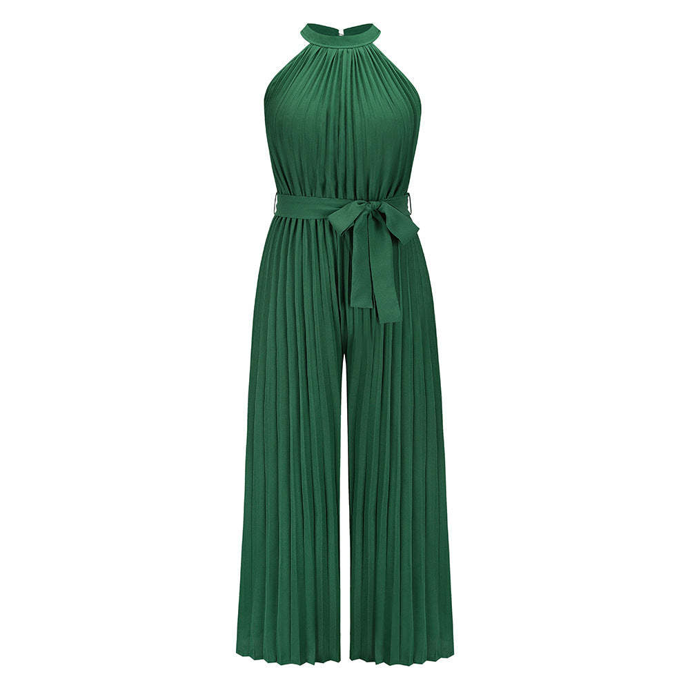 Pleated Jumpsuit With Belt