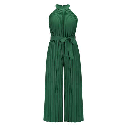 Pleated Jumpsuit With Belt