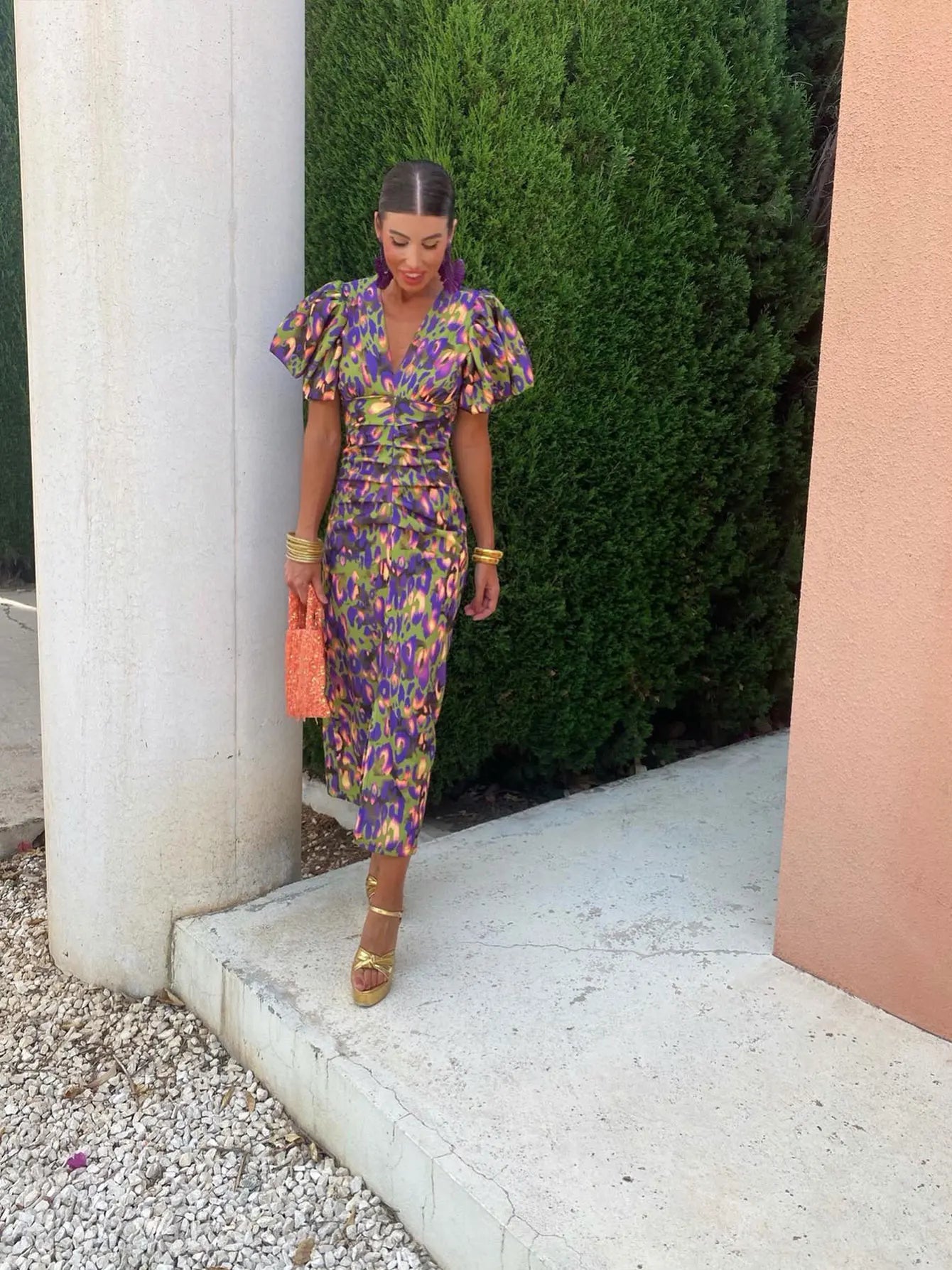 Puff Sleeve Maxi Dress