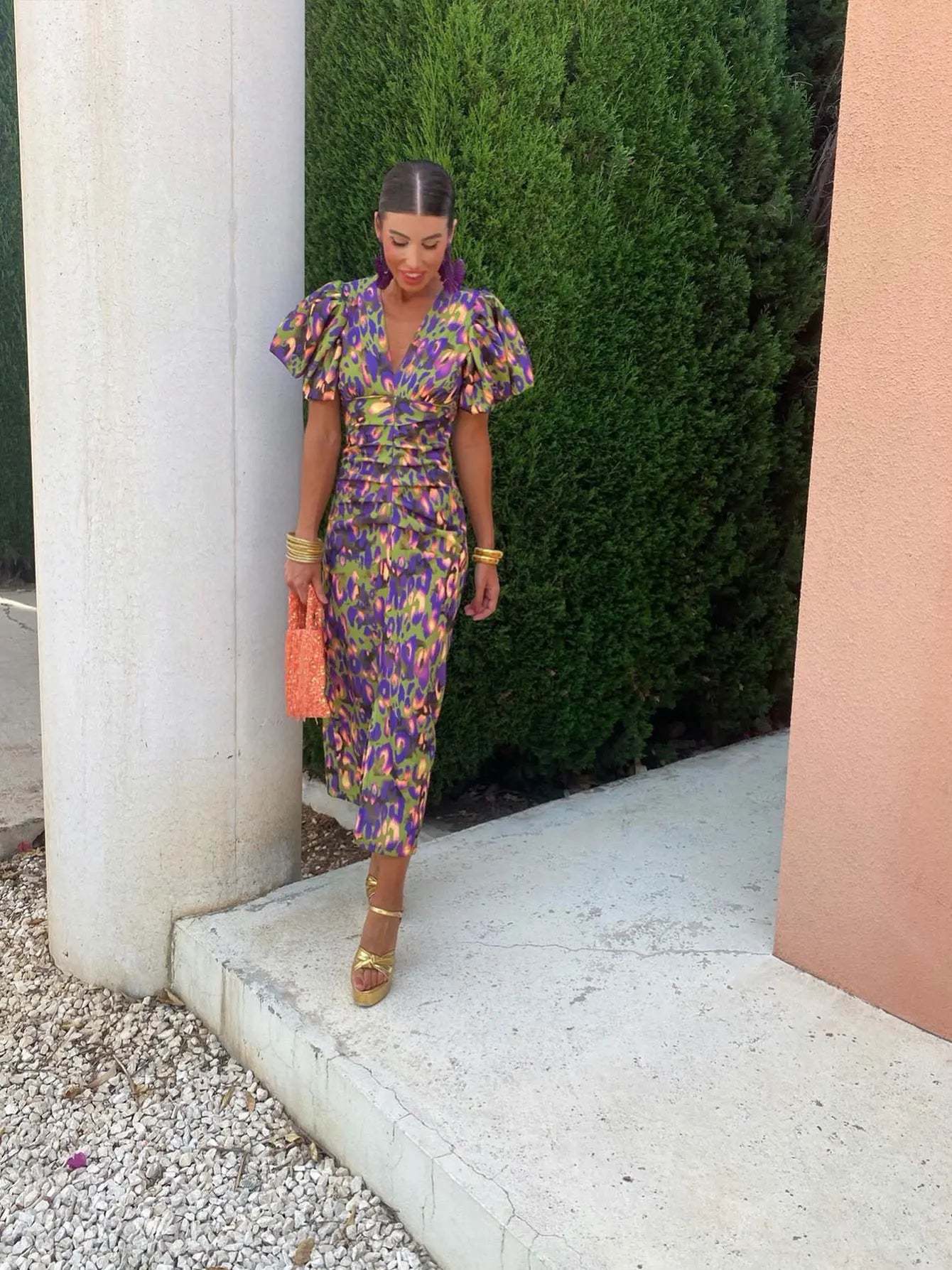 Puff Sleeve Maxi Dress