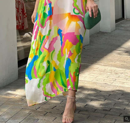 Summery V-neck Maxi Dress