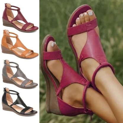Ladies Wedge Open Toe Comfort Sandals